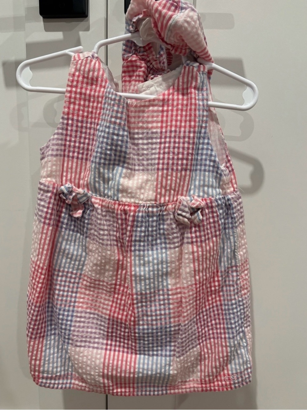 Vineyard vines Kids Pink & Blue Gingham Summer Dress